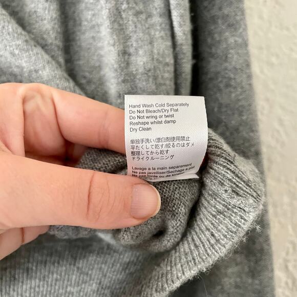 Nova Kasmir Fine 100% Cashmere Gray Long Sleeve Lightweight Sweater X Small XS - Picture 6 of 7